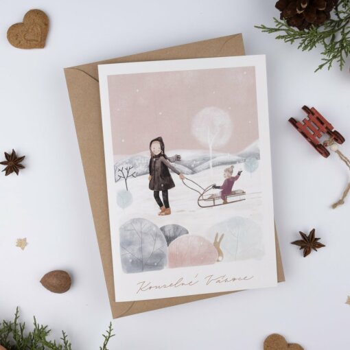 přání Nebeská procházka - růžové